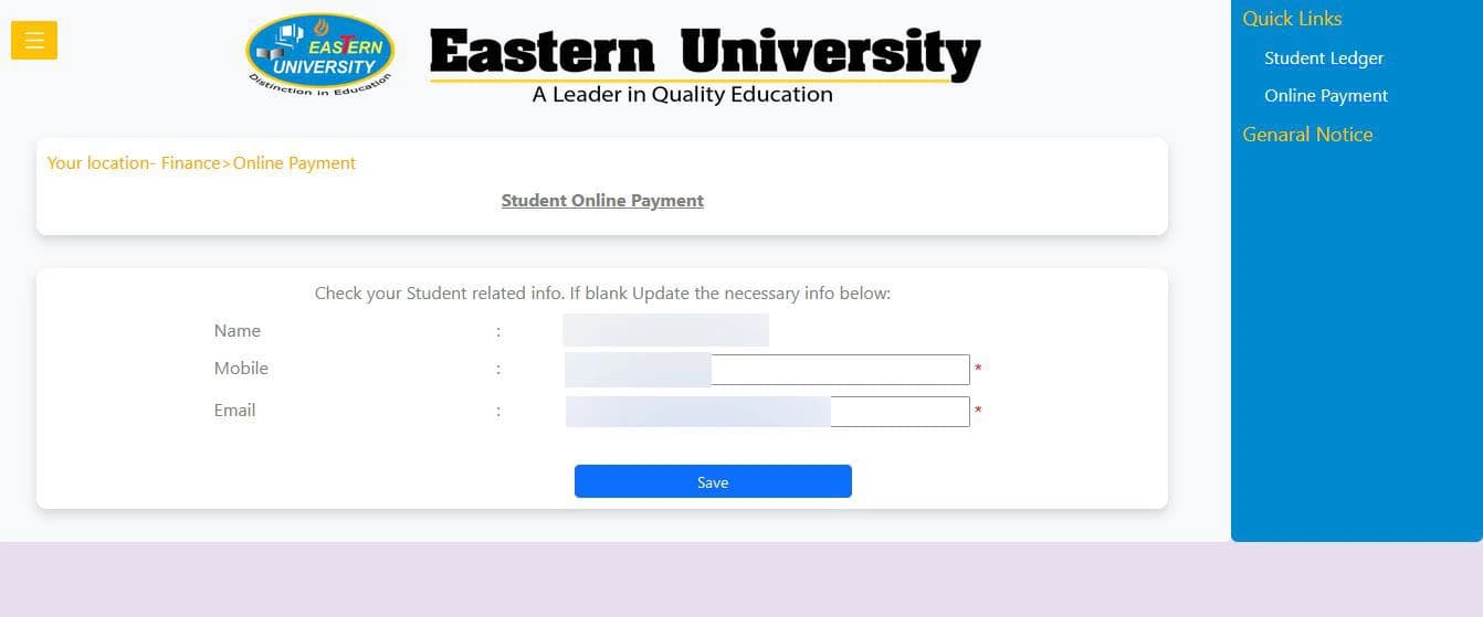 Student Login Form